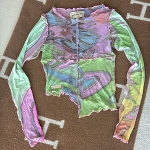 Paloma Lira watercolor Sheer Top